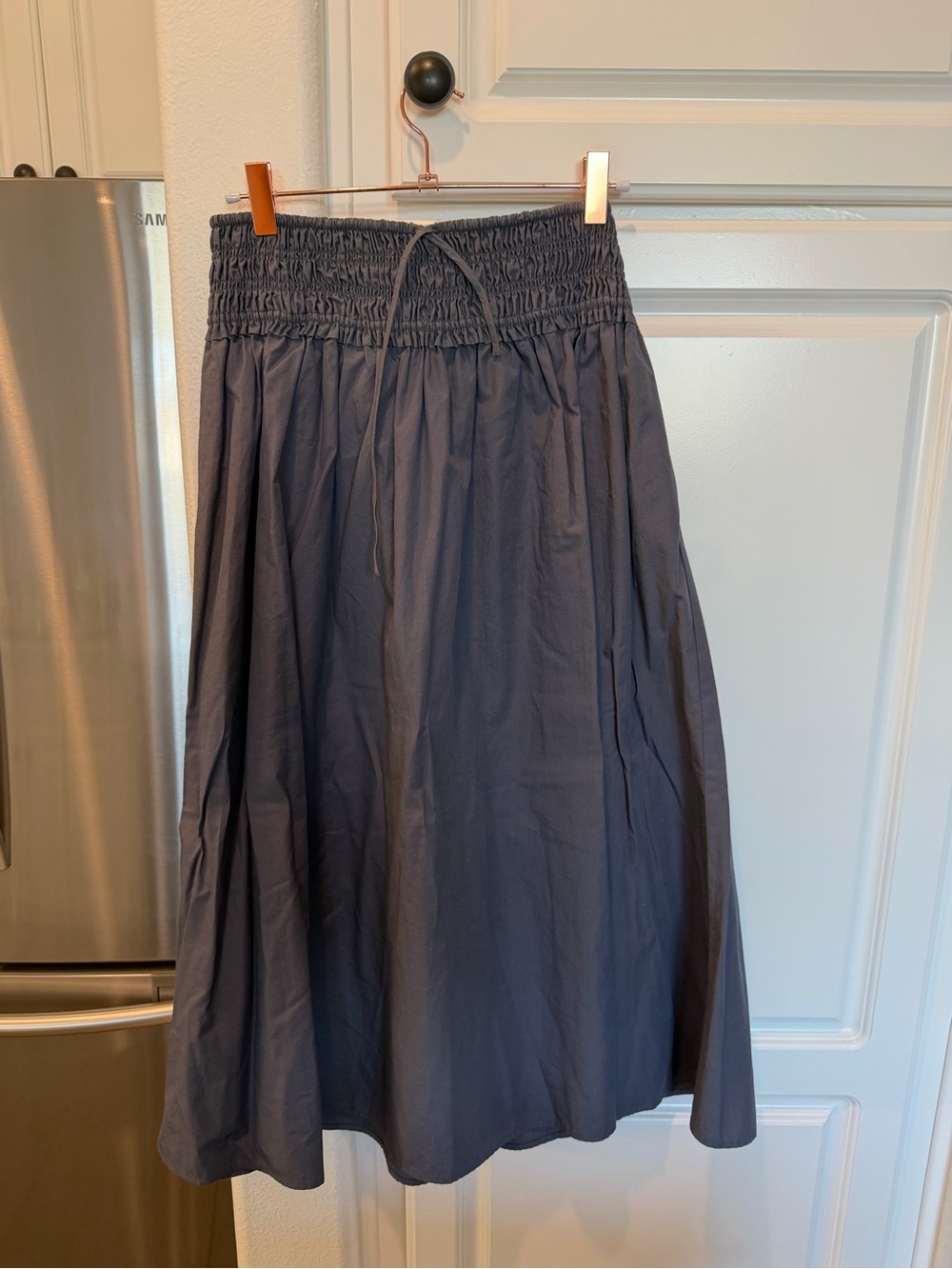 Aritzia Smocked Waist Midi Skirt - Charcoal